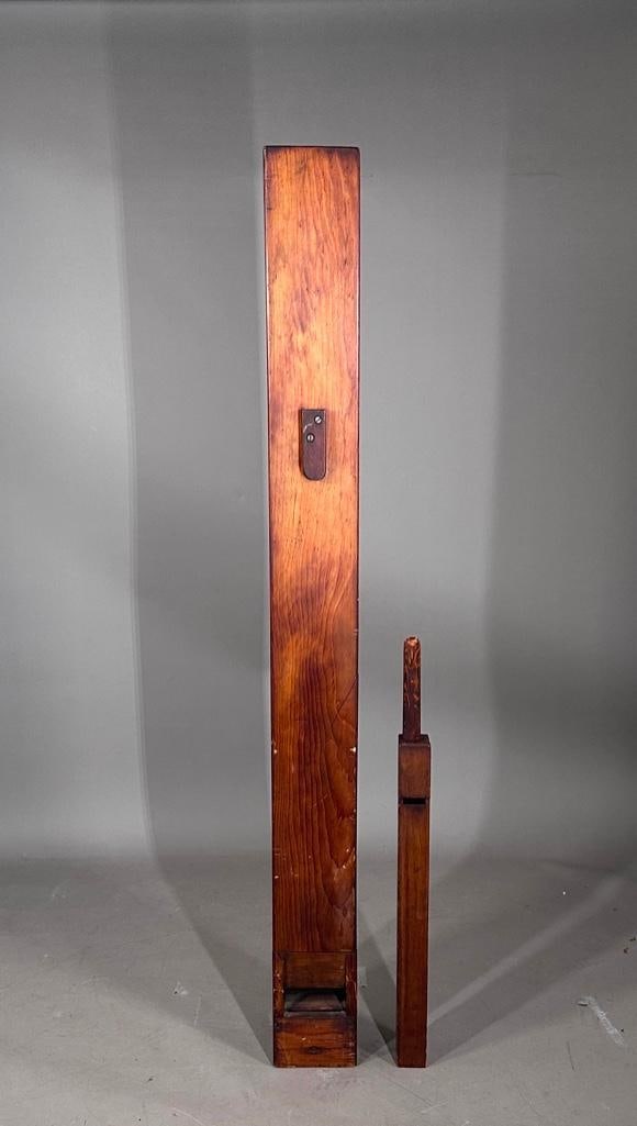 Antique Organ Chimes: Two parts, one large, one small Dimensions: Large 60"h x 6"w x 7"d, small 31"h x 2"w x 3"d Condition: good, as found, decorative only.