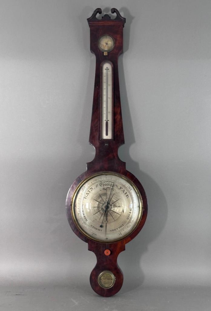 Spelzinil Mahogany Banjo Barometer, English 19th century (1 of 13)