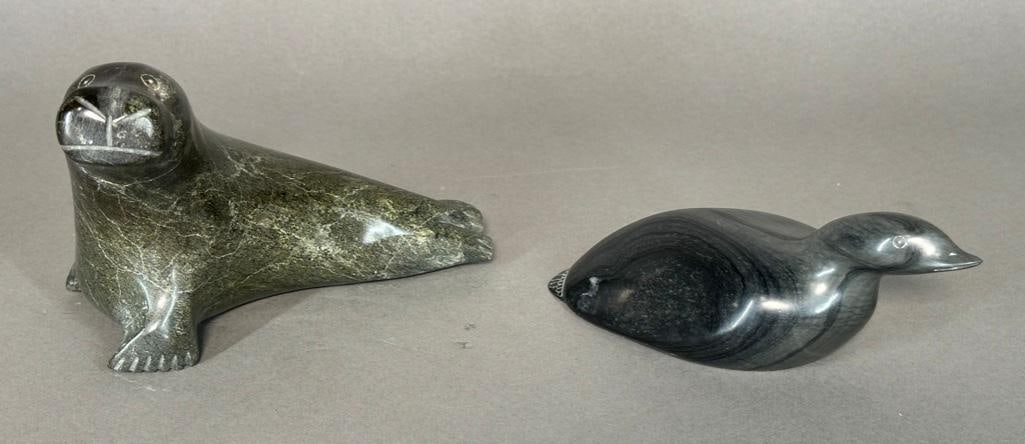 Two Inuit Carved Hardstone Figures (1 of 5)