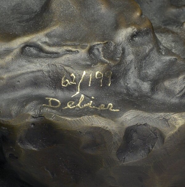 Large Bronze STALLIONS by De Lier with Certificate. - 2