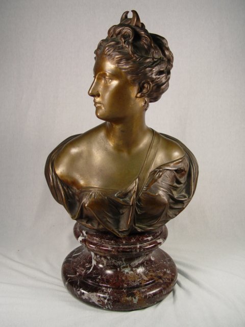 Beautiful Bronze Bust of a Woman C1800S.