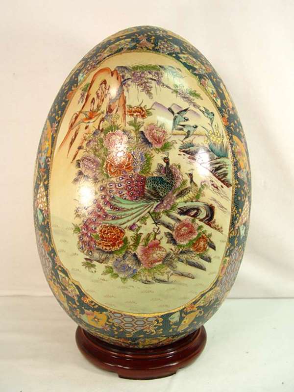 85 Large Handpainted Royal Satsuma Egg.