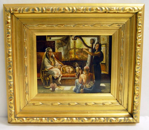 Painting on Porcelain Plaque of Ancient Family Sc