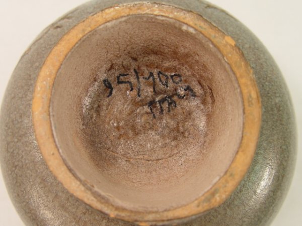 Signed Bird Design Art Pottery Footed Vessel. - 3