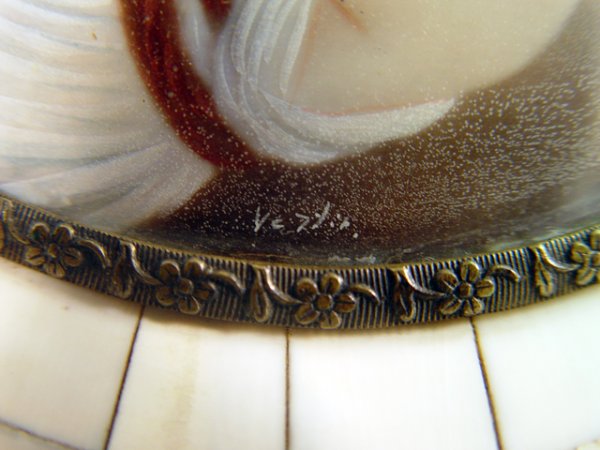 Antique Miniature Painting on Ivory in an Ivory F - 3