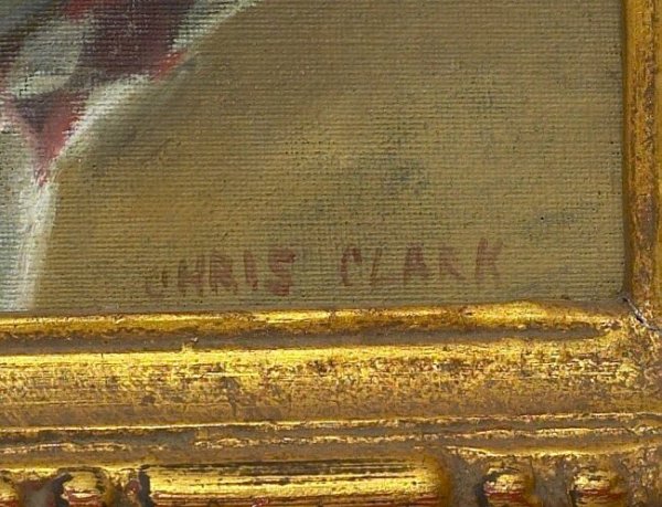 Circus Performer Oil on Board signed - 2