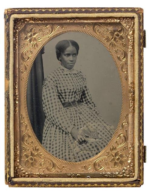 Tintype 1/4 Plate in Leather Case. African-Americ