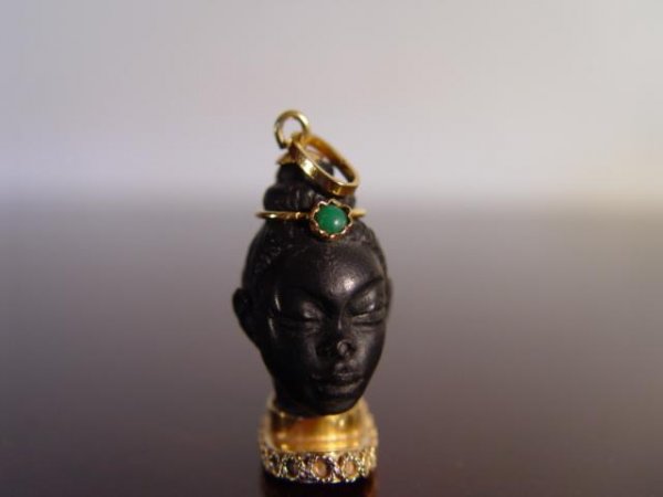 Gold and Black Lady Stone Pendant