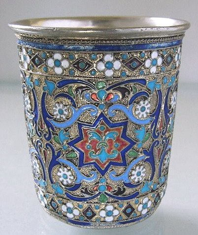 Russian Silver-gilt and Enamel Cup by I. Rubsov