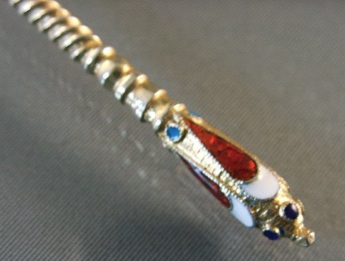 RUSSIAN SILVER-GILT & CLOISONNE SPOON  - 3