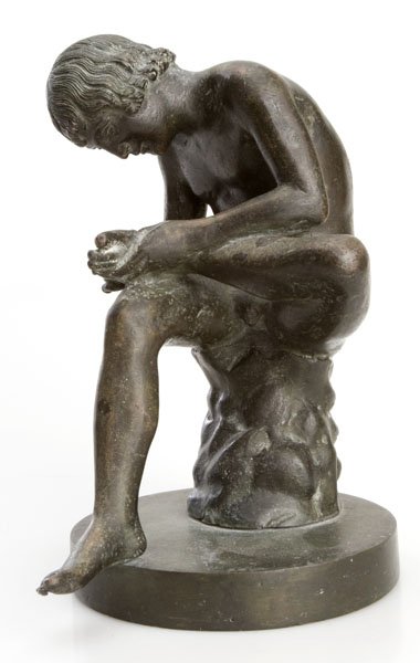 Bronze sculpture, Young Boy Picking Splinter