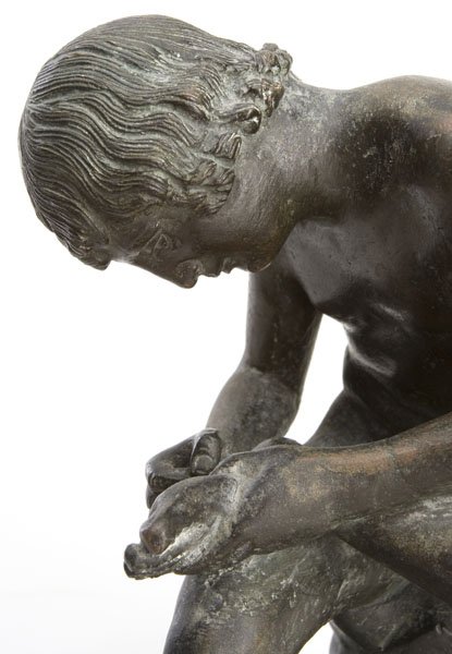 Bronze sculpture, Young Boy Picking Splinter - 2