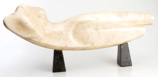 Alexander ARCHIPENKO (1887-1964): Alexander ARCHIPENKO (1887-1964) Torso in Space. 1935. White and black marble. 30 in. (51 cm.) long