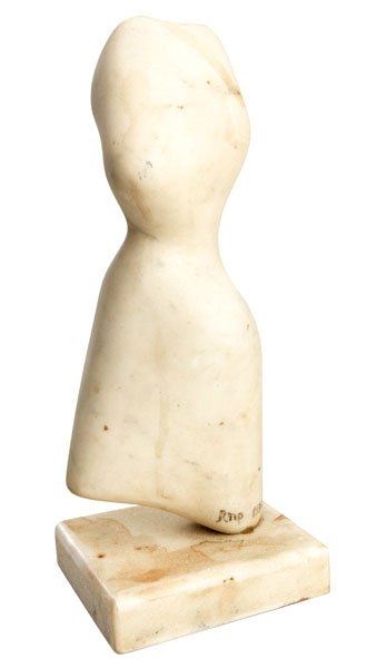 After Alexander ARCHIPENKO (1887-1964): After Alexander ARCHIPENKO (1887-1964) Abstract figure. White marble. h. 11.5 in.