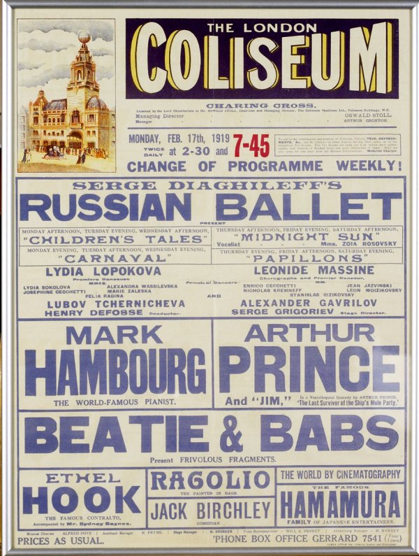 Original Poster of Diagilev Ballet London 1919.