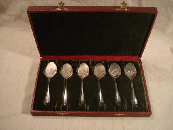 Russian Silver Set of Six Cake Spoons