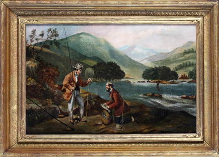 Arthur Fitzwilliam TAIT (American, 1819-1905): Arthur Fitzwilliam TAIT (American, 1819-1905) Brook Trout Fishing. Oil on canvas. Signed and title on verso. 18 X 27.5 in., frame 24 X 34 in.