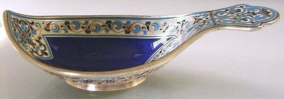 Russian Silver Enameled Kovsh. - 3