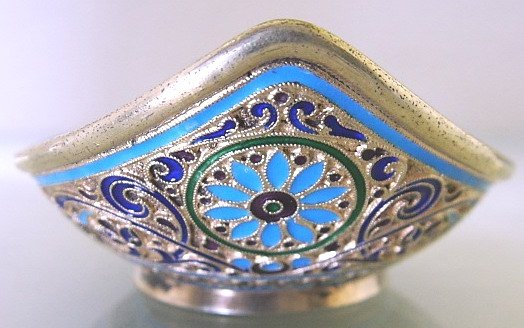 Russian Silver Enameled Kovsh. - 5