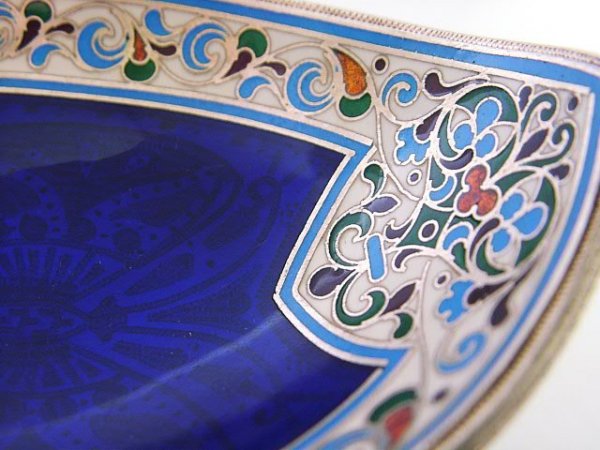 Russian Silver Enameled Kovsh. - 8