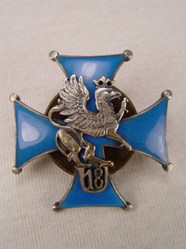 Polish Military Regimental Badge.: World War I Era Polish Military Regimental Badge. Silver & Enameled Badge.1-3/4"across.