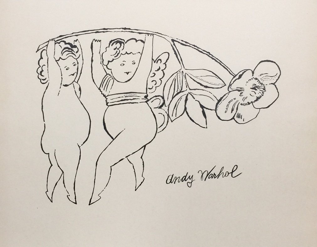 Ink drawing signed Andy Warhol (1 of 5)