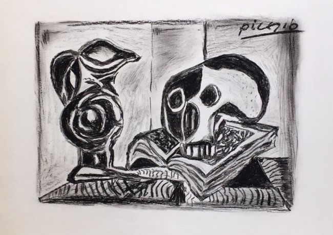 Pablo Picasso charcoal on paper (1 of 5)
