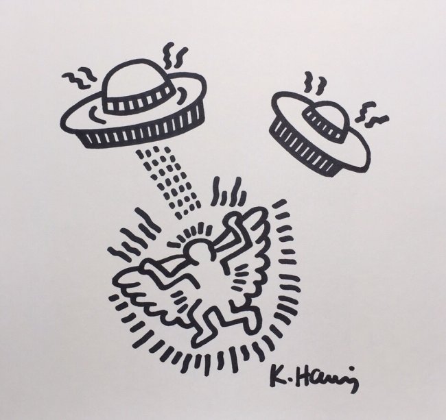 Keith Haring ink drawing on paper (1 of 5)