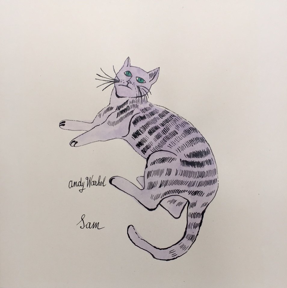 Andy Warhol ink, watercolor on paper (1 of 5)