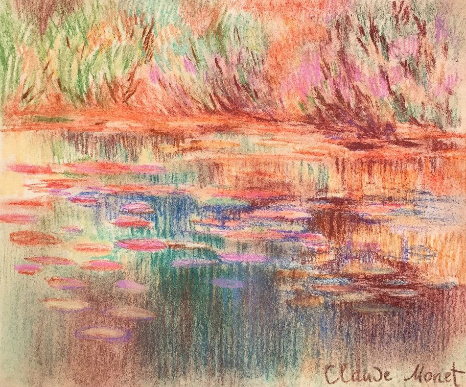 Claude Monet pastel on paper (1 of 5)