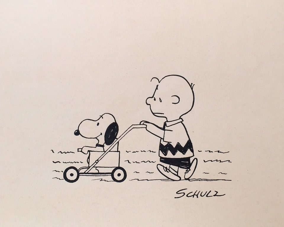 Ink drawing on paper signed Schulz (1 of 4)