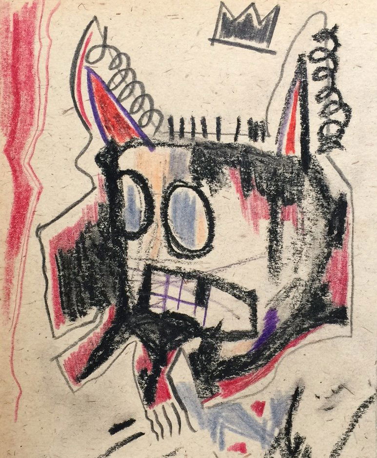 Mixed media on paper signed Jean-Michel Basquiat (1 of 5)
