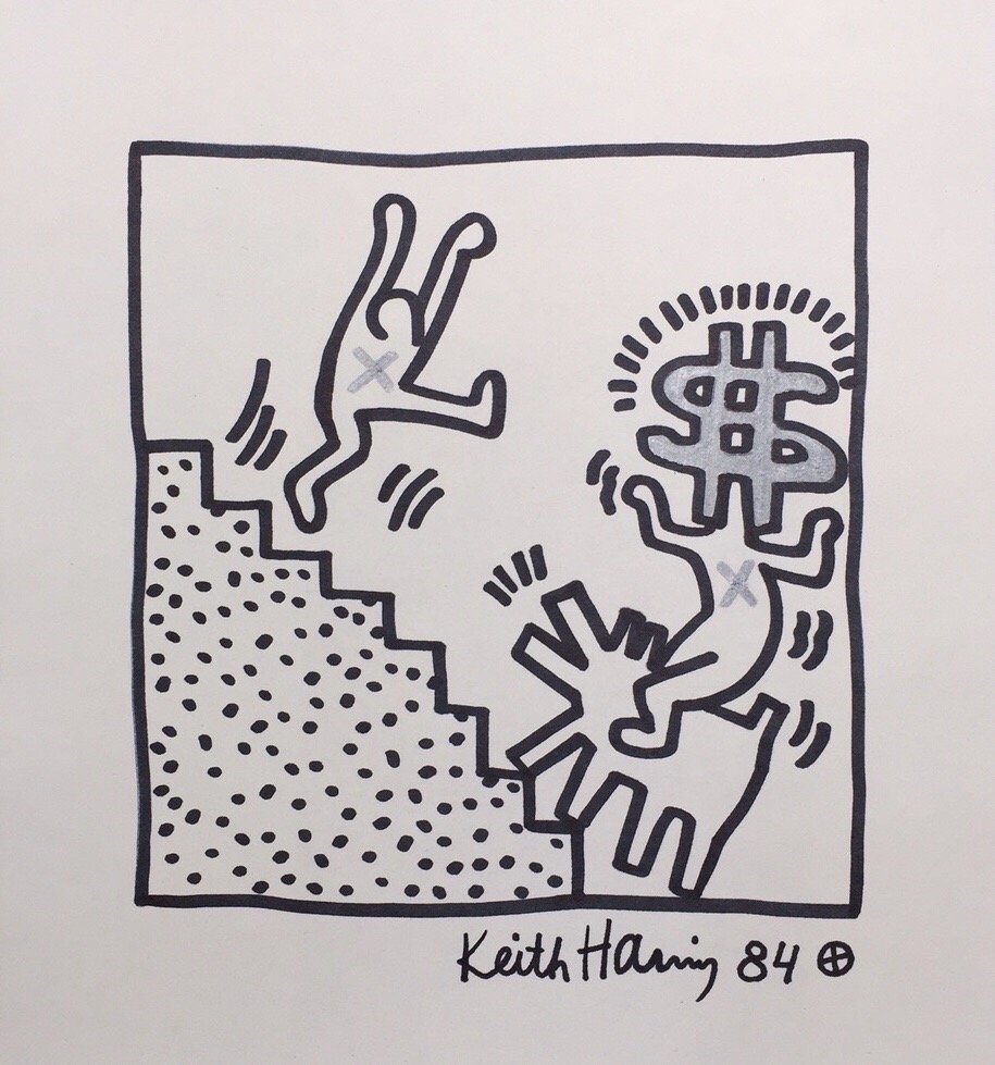 Mixed Media on paper signed Keith Haring (1 of 5)