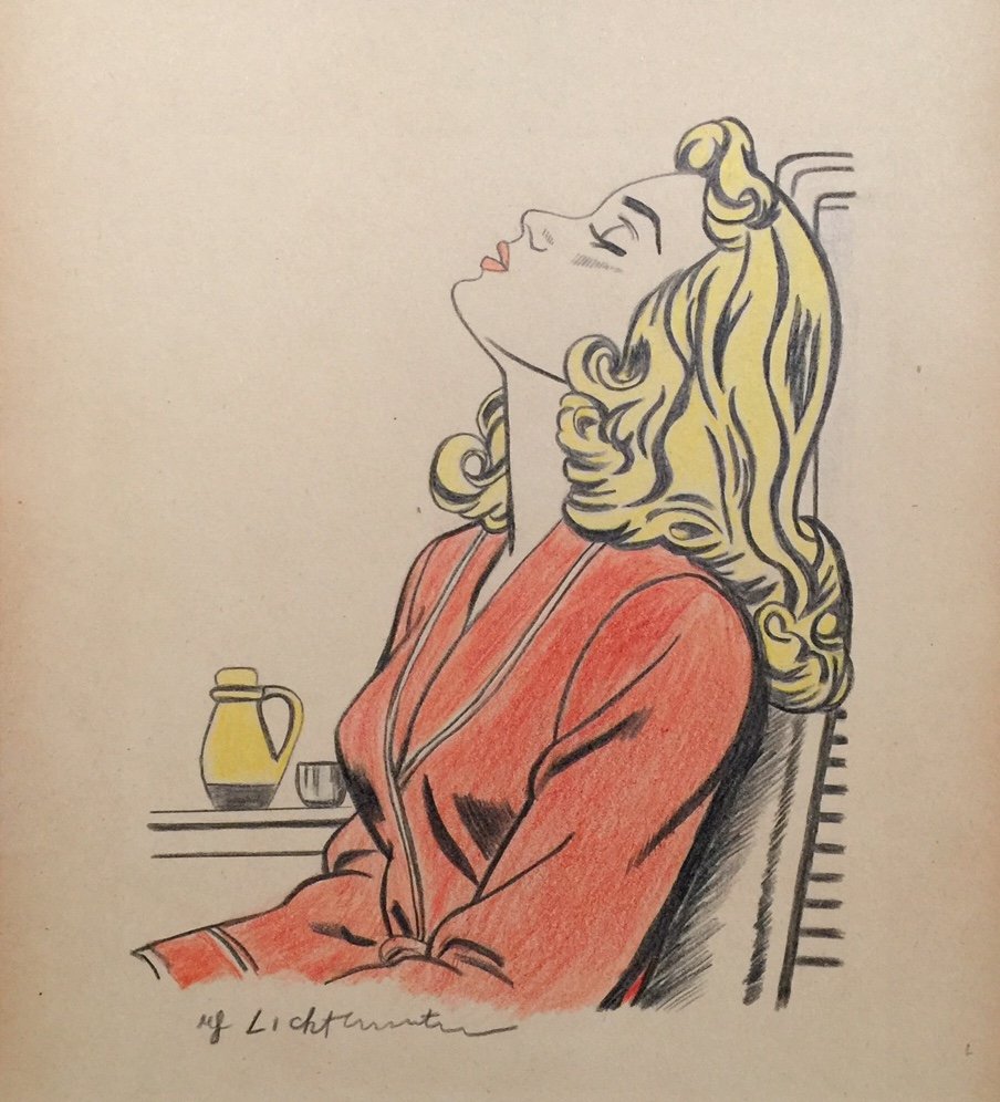 Crayon on paper signed Roy Lichtenstein (1 of 6)
