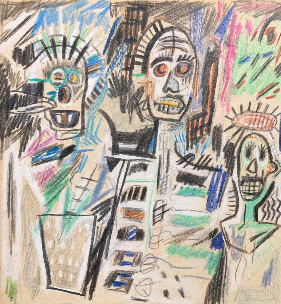 Jean-Michel Basquiat mixed media on paper (1 of 5)