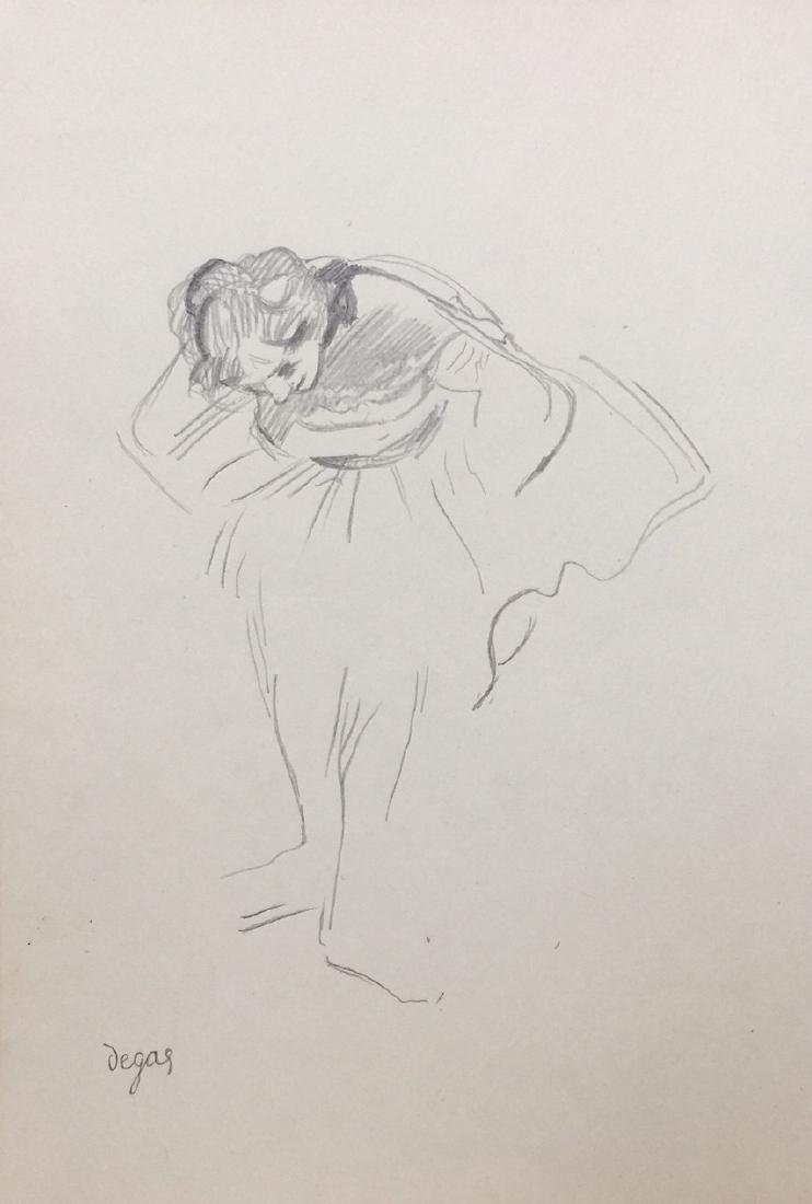 Crayon on paper signed Degas (1 of 4)