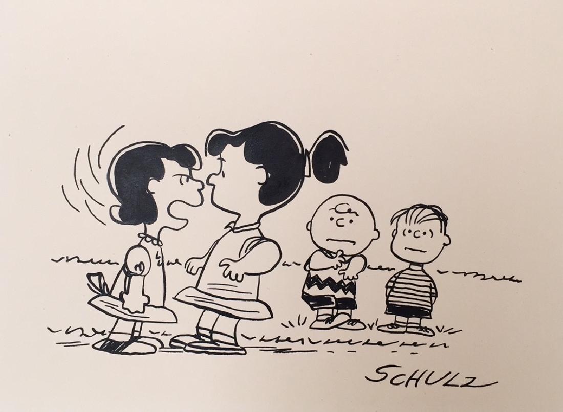 Ink drawing on paper signed Schulz (1 of 4)