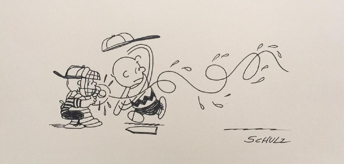 Ink drawing on paper signed Schulz (1 of 5)