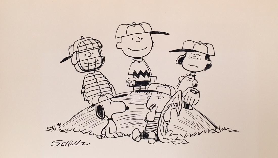 Ink drawing on paper signed Schulz (1 of 5)