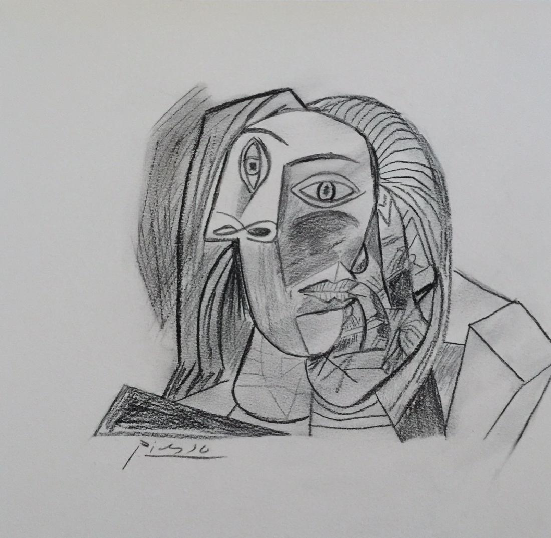 Charcoal on paper Pablo Picasso style (1 of 7)
