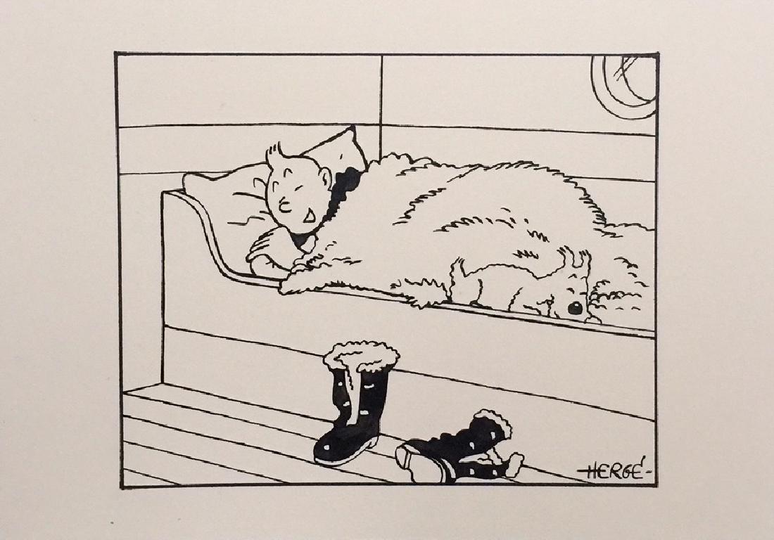 Ink drawing signed Herge style (1 of 4)