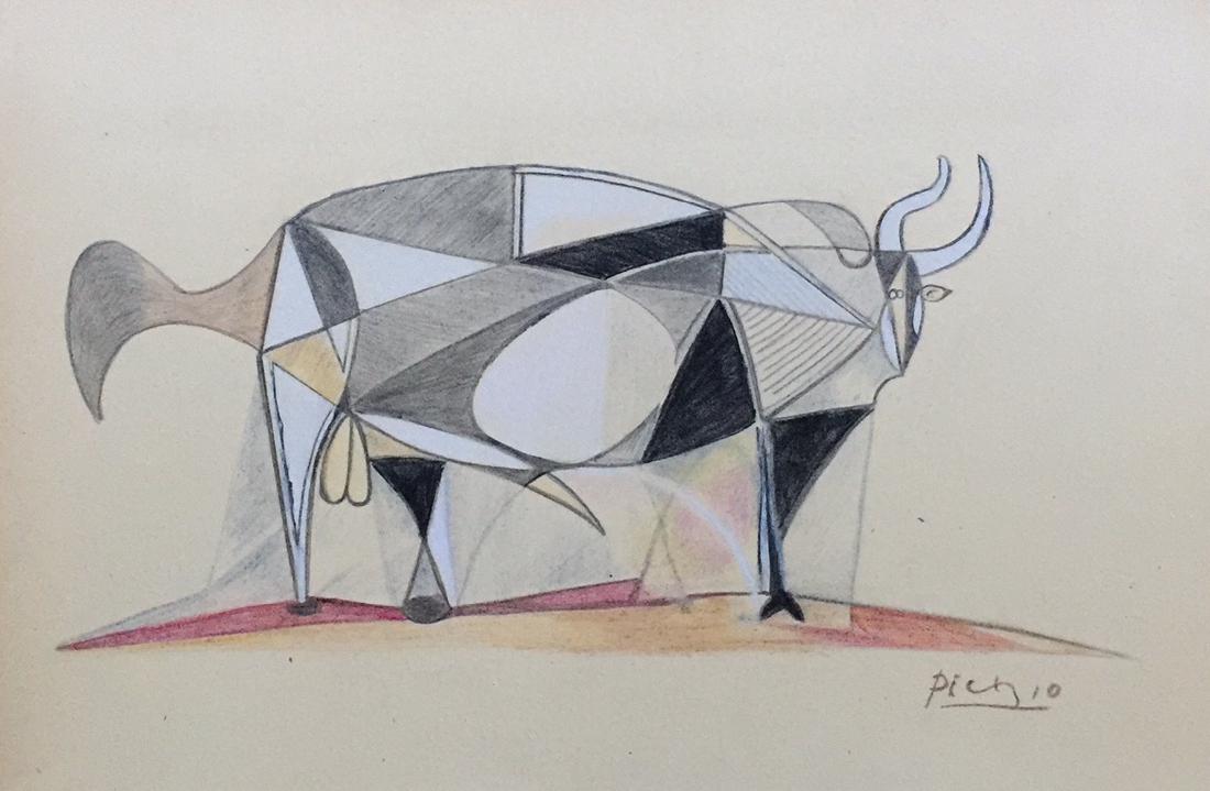 Mixed media on paper Pablo Picasso in the cubism style (1 of 7)