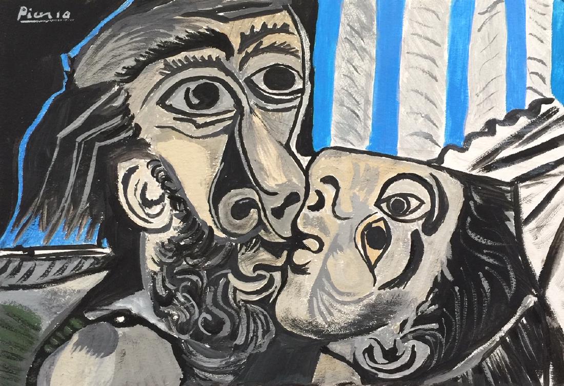 Pablo Picasso tempera on cardboard style (1 of 6)