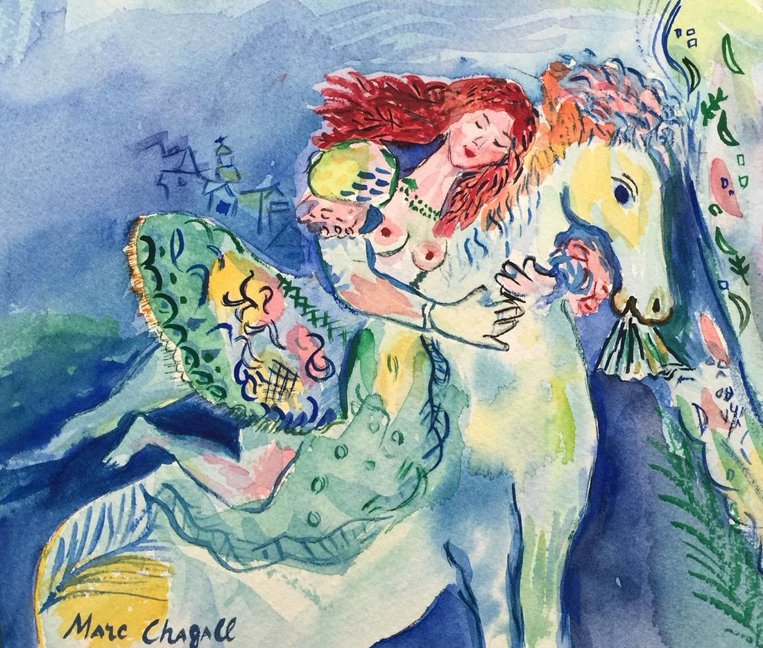Marc Chagall watercolor on paper style (1 of 5)