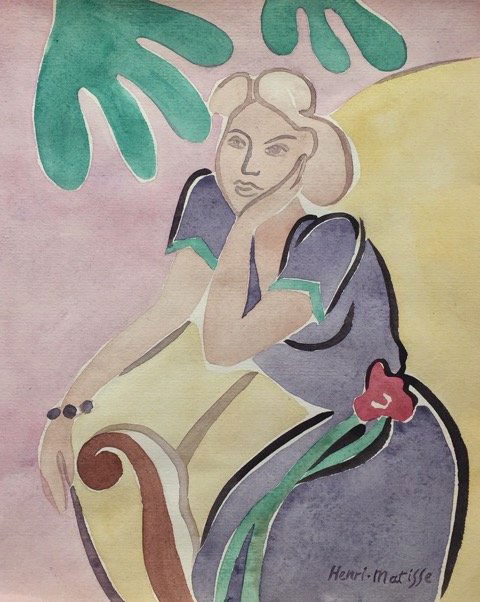 Henri Matisse watercolor on paper style (1 of 5)