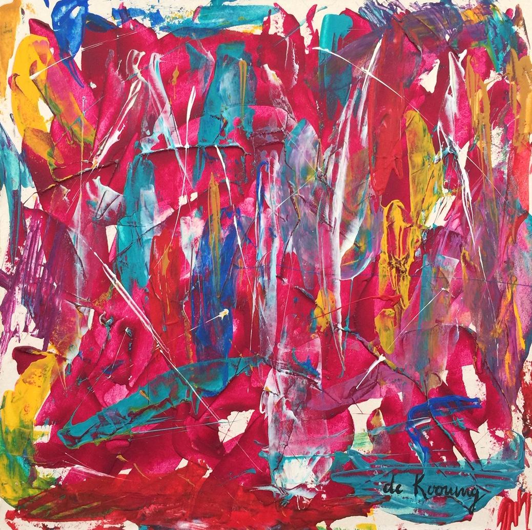 Mixed media Willem de Kooning on cardboard Dutch (1 of 7)