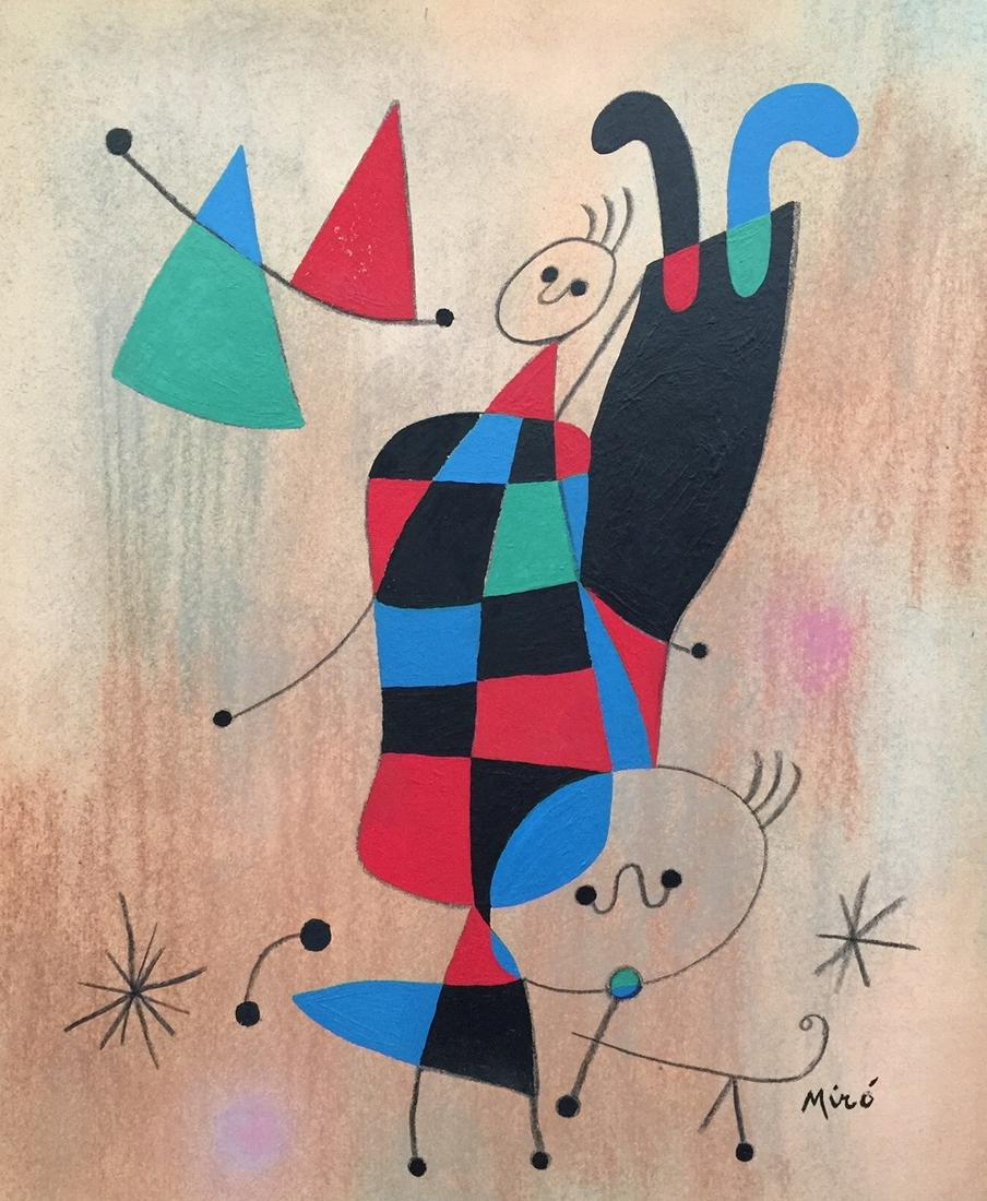 Joan Miro mixed media on paper Spanish (1 of 8)