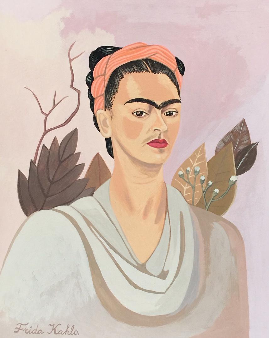 Frida Kahlo tempera on paper surrealism (1 of 7)