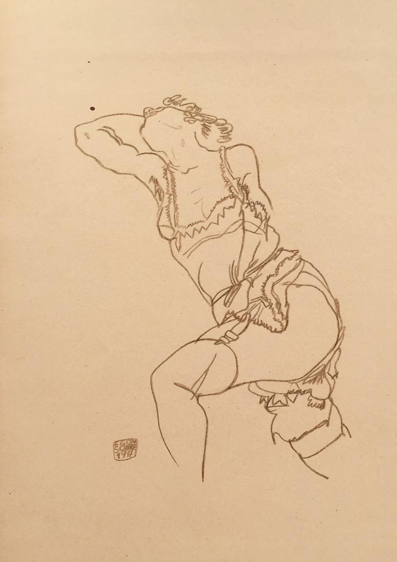 Egon Shiele crayon on paper style (1 of 6)