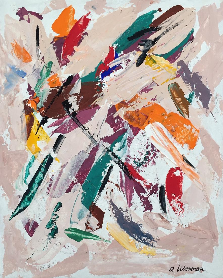 Alexander Liberman  tempera on cardboard abstract (1 of 7)